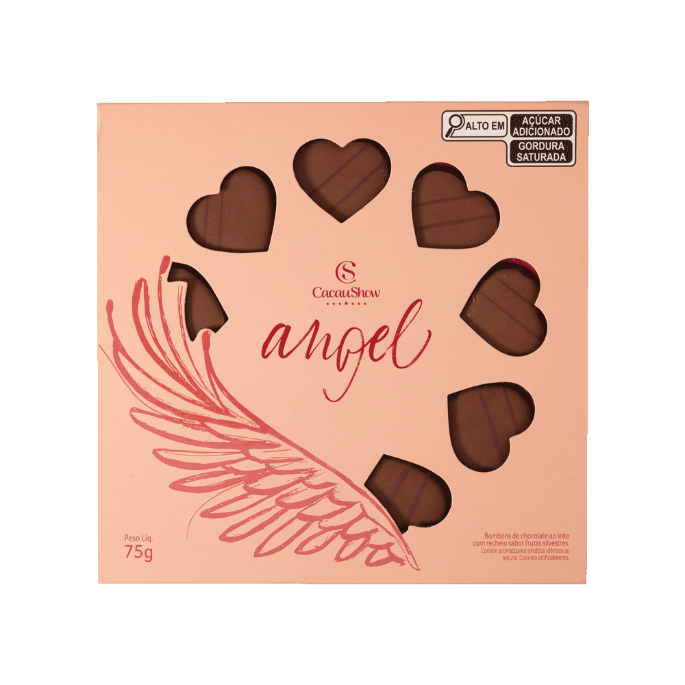 Caixa de Bombons Angel ao Leite Coração 75g, , large. image number 0