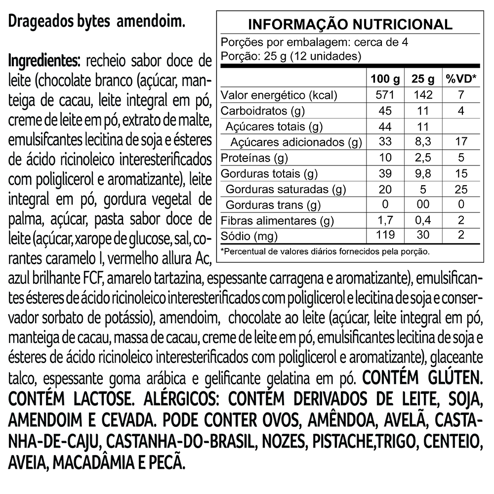 Drageado Bytes de Amendoim 100g, , large. image number 1