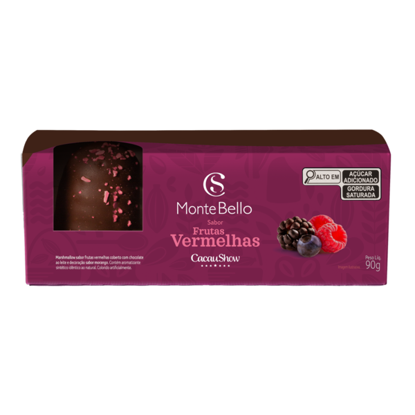 Marshmallow MonteBello Frutas Vermelhas 90g