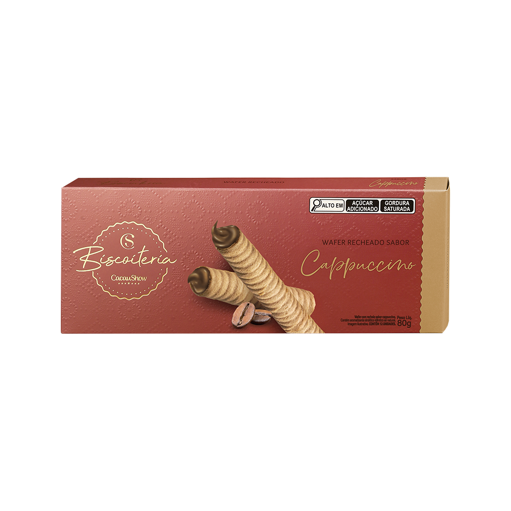 Wafer Biscoiteria Cappuccino 80g, , large. image number 0