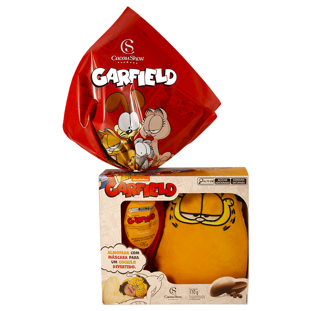 Ovo de Páscoa ao Leite Almofada com Tapa-Olho Garfield 170g, , large. image number 0