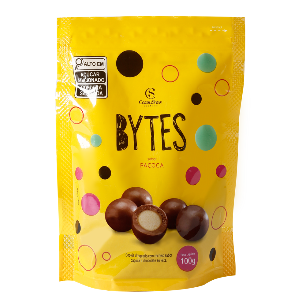Drageado Bytes de Paçoca 100g, , large. image number 0