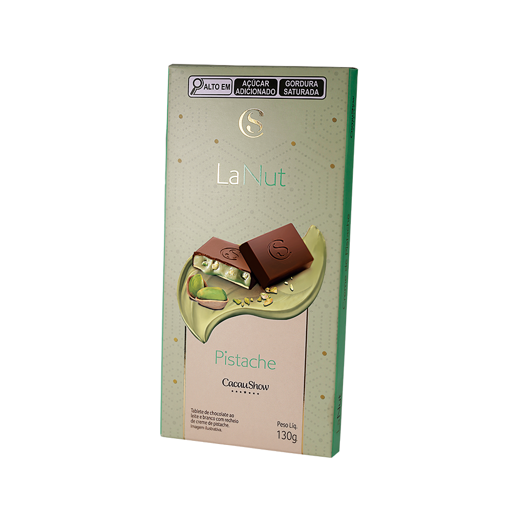 Tablete LaNut ao Leite e Branco Pistache 130g, , large. image number 0