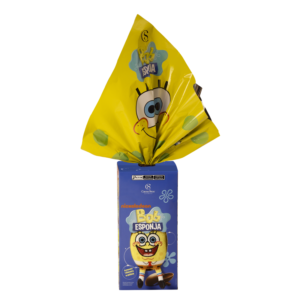 Ovo de Páscoa ao leite Chaveiro Bob Esponja 170g, , large. image number 0