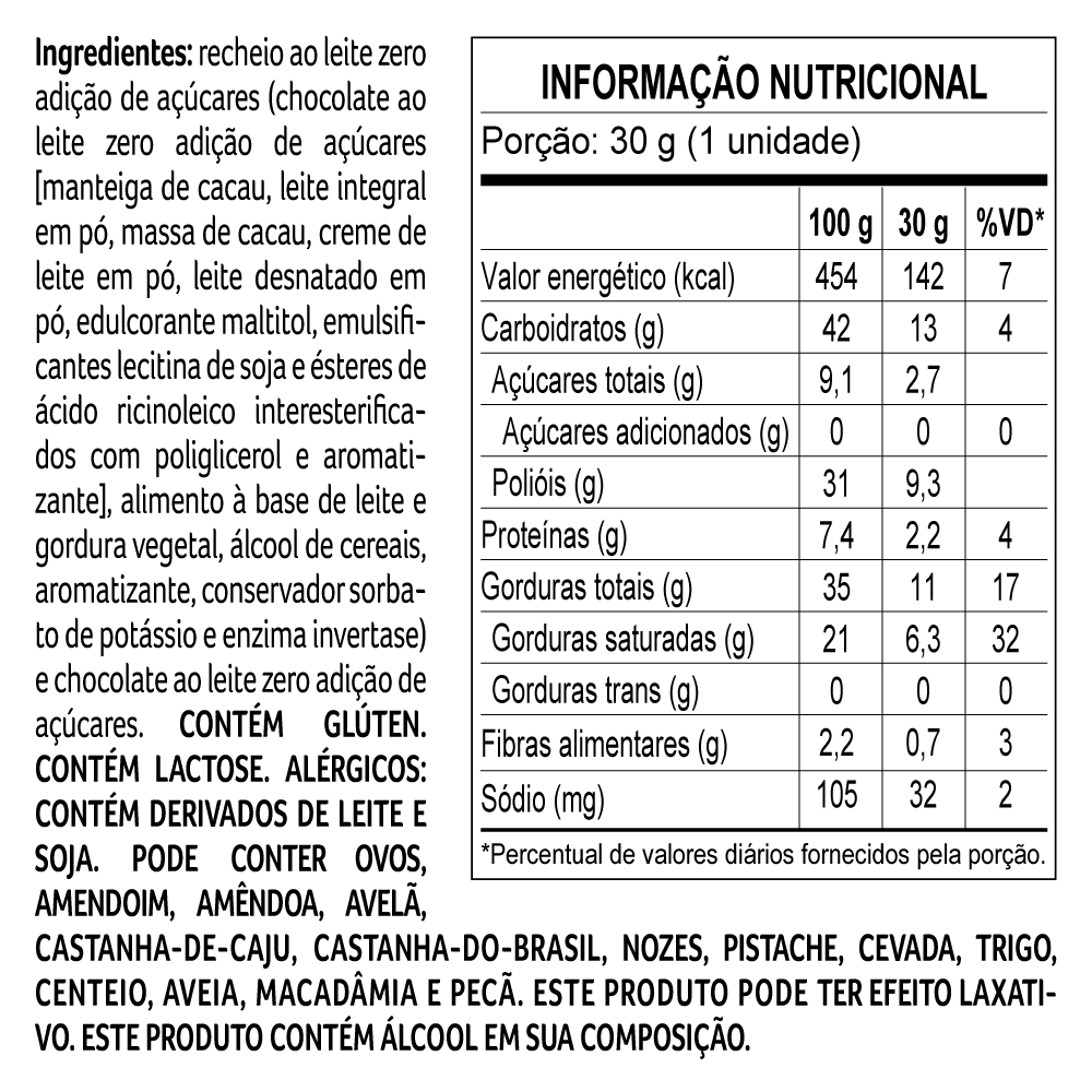 Trufa Tradicional Zero Adição de Açúcar 30g, , large. image number 1