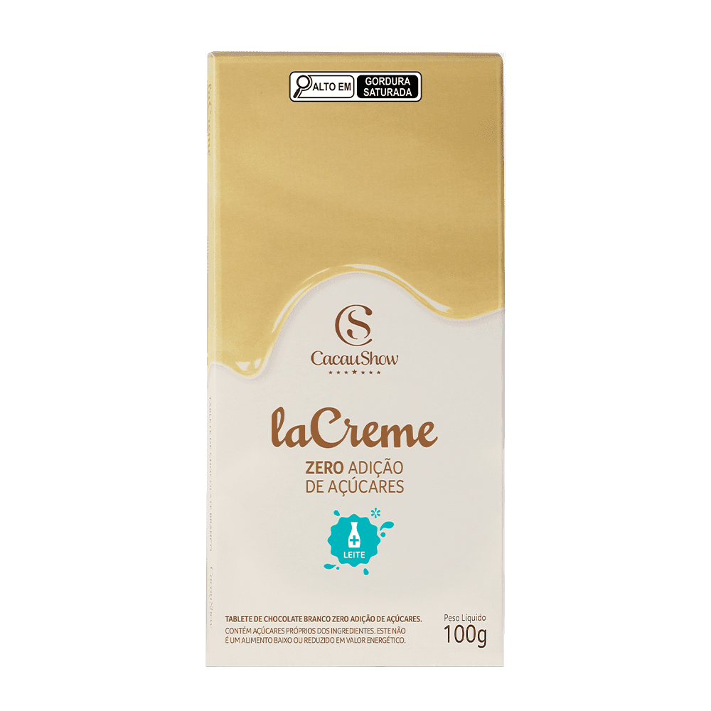 Tablete laCreme Branco Zero Adição de Açúcar 100g, , large. image number 0